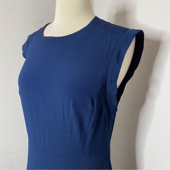 Sandro Paris Navy Blue Cut Out Back Crepe Mini Dress - Picture 8 of 10